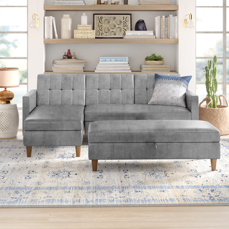 Mistana™ Cordell Reversible Sleeper Sofa & Chaise with Ottoman